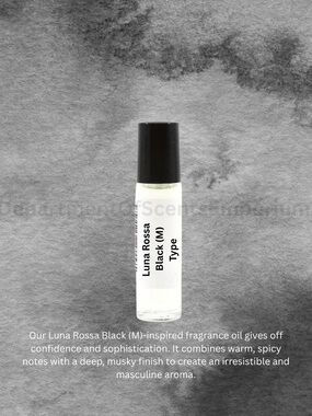 Luna Black 1/3 oz Glass Roll-On Bottle Fragrance Oil For Men